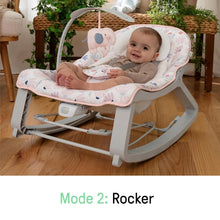 Load image into Gallery viewer, Pink Burst Portable Baby Seat: 3-in-1 Vibrating Bouncer, Rocker &amp; Toddler Rocker
