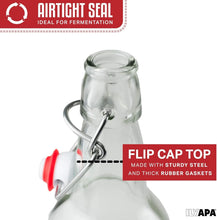 Load image into Gallery viewer, Heavy-Duty 16 oz Clear Swing Top Glass Bottles - Ideal for DIY Brewing Projects