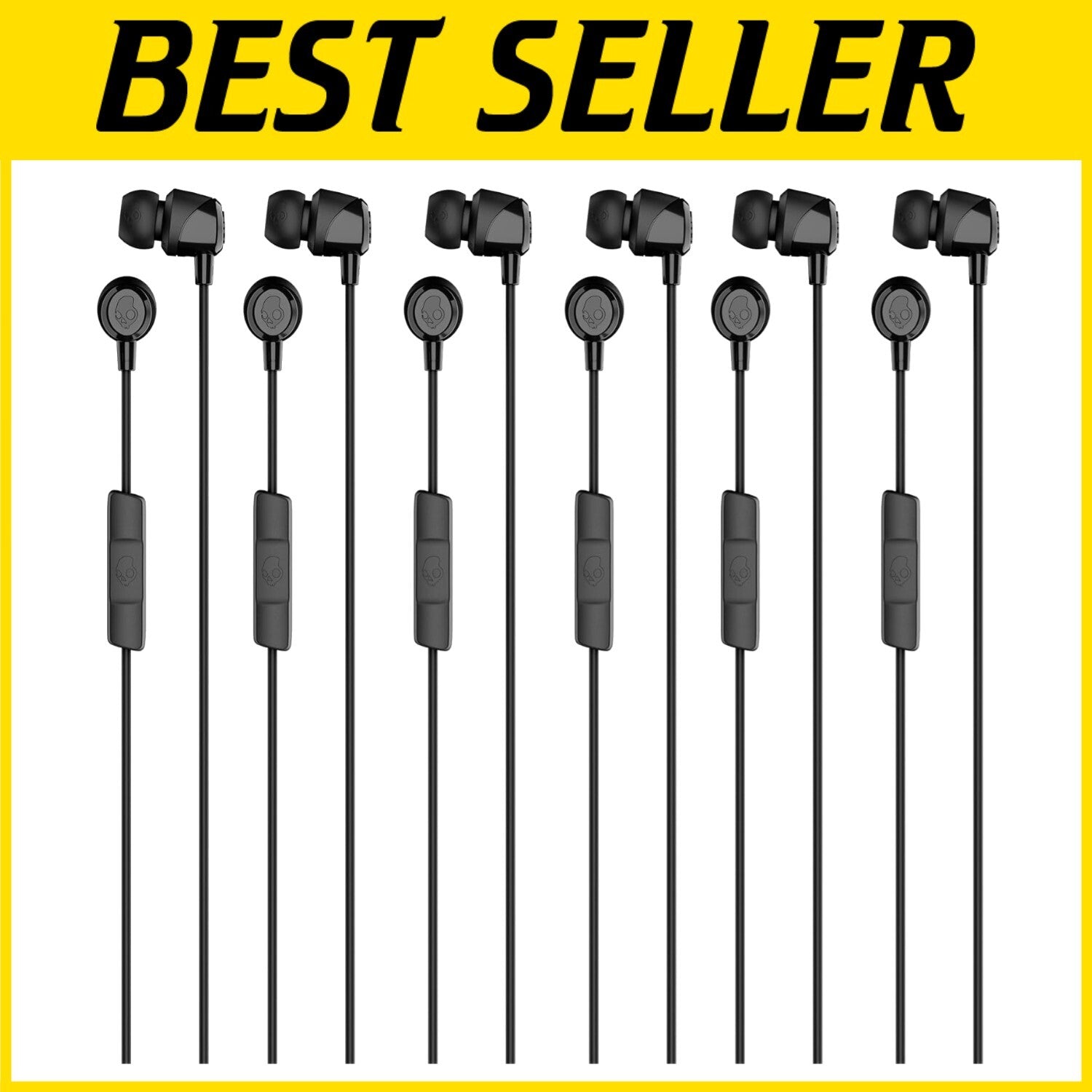 6 Pack Jib Wired Earbuds with Noise Isolation and Built-In Microphone for Travel