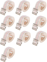 Load image into Gallery viewer, Pack of 10 Durable Transfer Gait Belts with Metal Buckles - Beige Striped Design