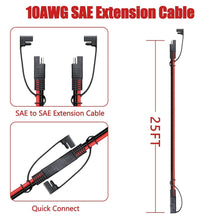 Load image into Gallery viewer, Durable 25FT SAE Plug-and-Play Extension Cable - Ideal for Solar &amp; Automotive