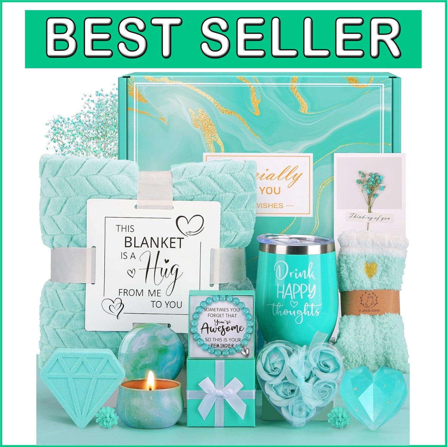 Elegant Self-Care Gift Set - Relaxation Spa Basket for Women, Unique Birthdays
