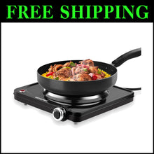 Load image into Gallery viewer, Single Electric Cooktop: 1500W Portable Burner Compatible with All Cookware