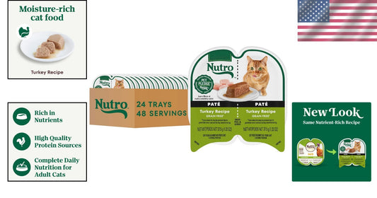 Nutritious 24-Pack Turkey Paté Cat Food - Complete Nutrition for All Breeds