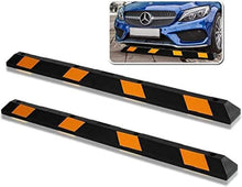 Load image into Gallery viewer, Heavy-Duty Parking Guide with Reflective Tape – 72” Rubber Car and Truck Stop