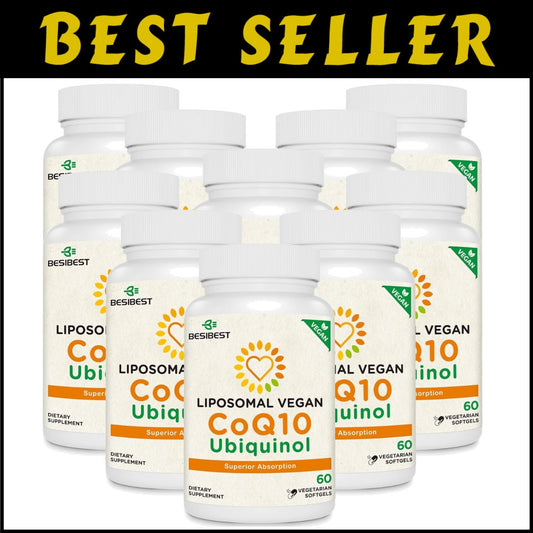1000mg Vegan Liposomal CoQ10 - Powerful Antioxidant for Heart & Brain Support