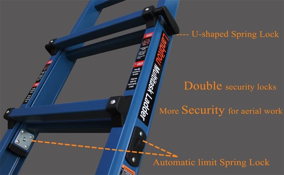 Versatile Anti-Slip 5 Step Aluminum Ladder - Folding Storage & 330 lbs Load