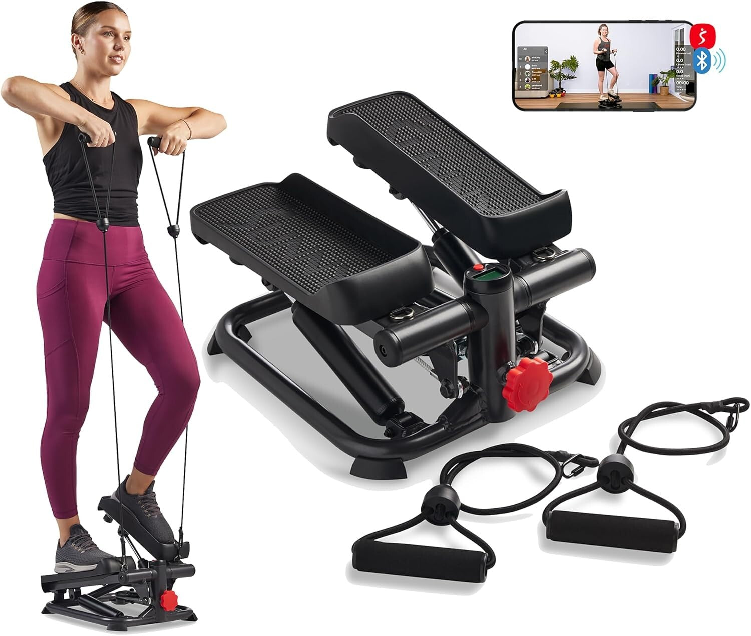 Alloy Steel Total Body Step Machine with Adjustable Resistance for Home Fitness