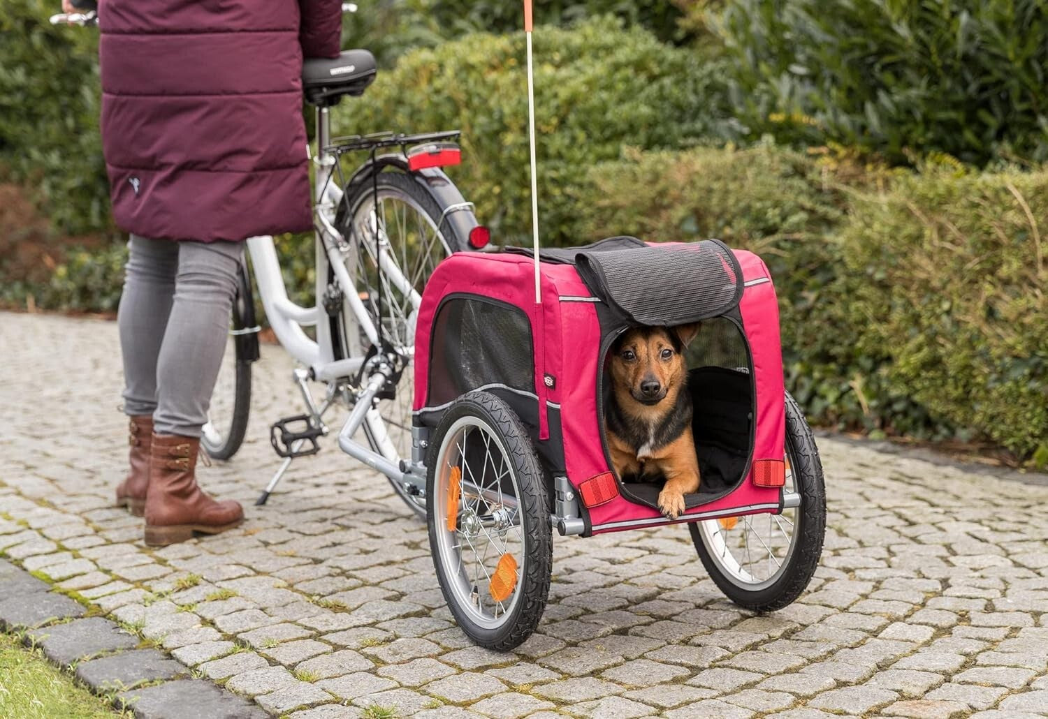 Sturdy Small Dog Bike Trailer - Safe, Comfortable Ride for Pets up to 33 lbs!