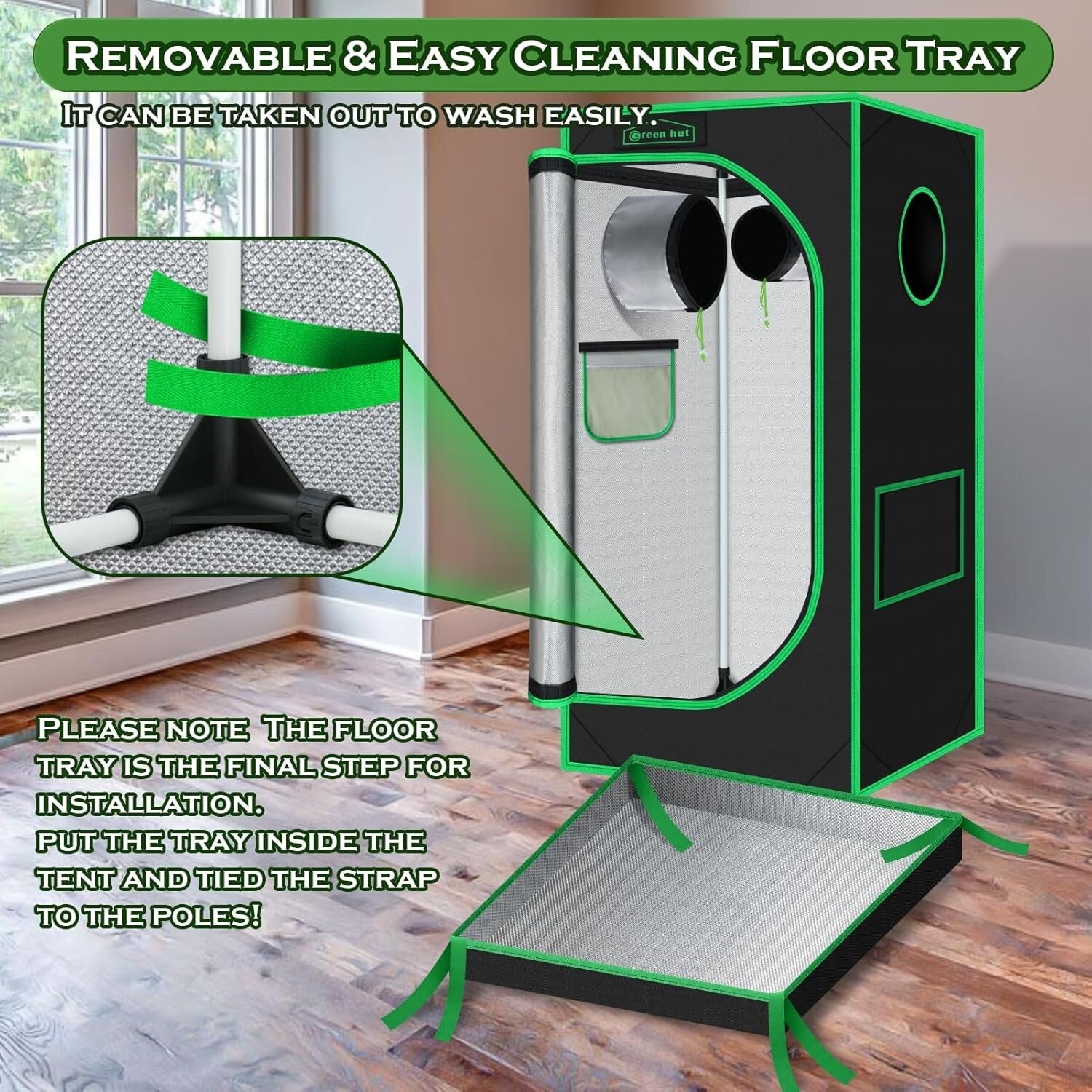 Alloy Steel Frame Hydroponic Grow Tent 24"x24"x48" - Sturdy Plant Environment