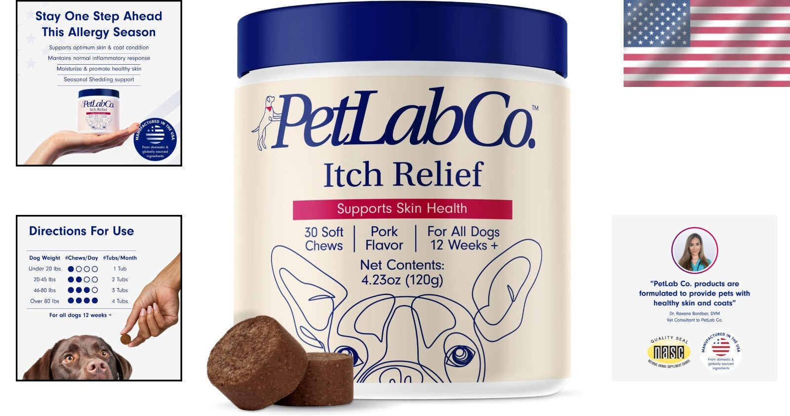 Itch Relief Chews for Dogs - Support Healthy Skin with Omega 3 & Turmeric
