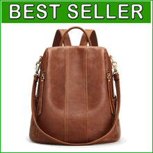 Load image into Gallery viewer, Fashionable Antitheft Leather Rucksack for Women | Perfect Travel Companion