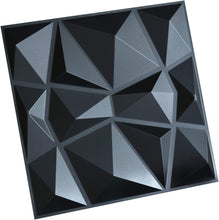 Load image into Gallery viewer, Elegant 3D Matte Black Wall Panels for Living Room - 12 Pack, Easy Glue Down