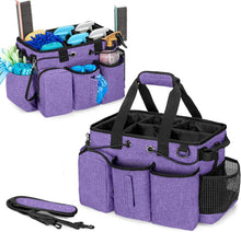 Load image into Gallery viewer, Professional Supply Organizer Caddy with 5 Compartments - Purple Cleaning Bag