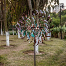 Load image into Gallery viewer, Large 15'' Copper Wind Spinner - Beautiful Kinetic Metal Yard Decor 360°