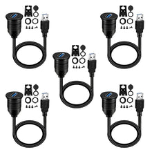 Load image into Gallery viewer, Sleek 1ft USB 3.0 Waterproof Cable Extension for Cars, Trucks &amp; Boats - 5 Pack