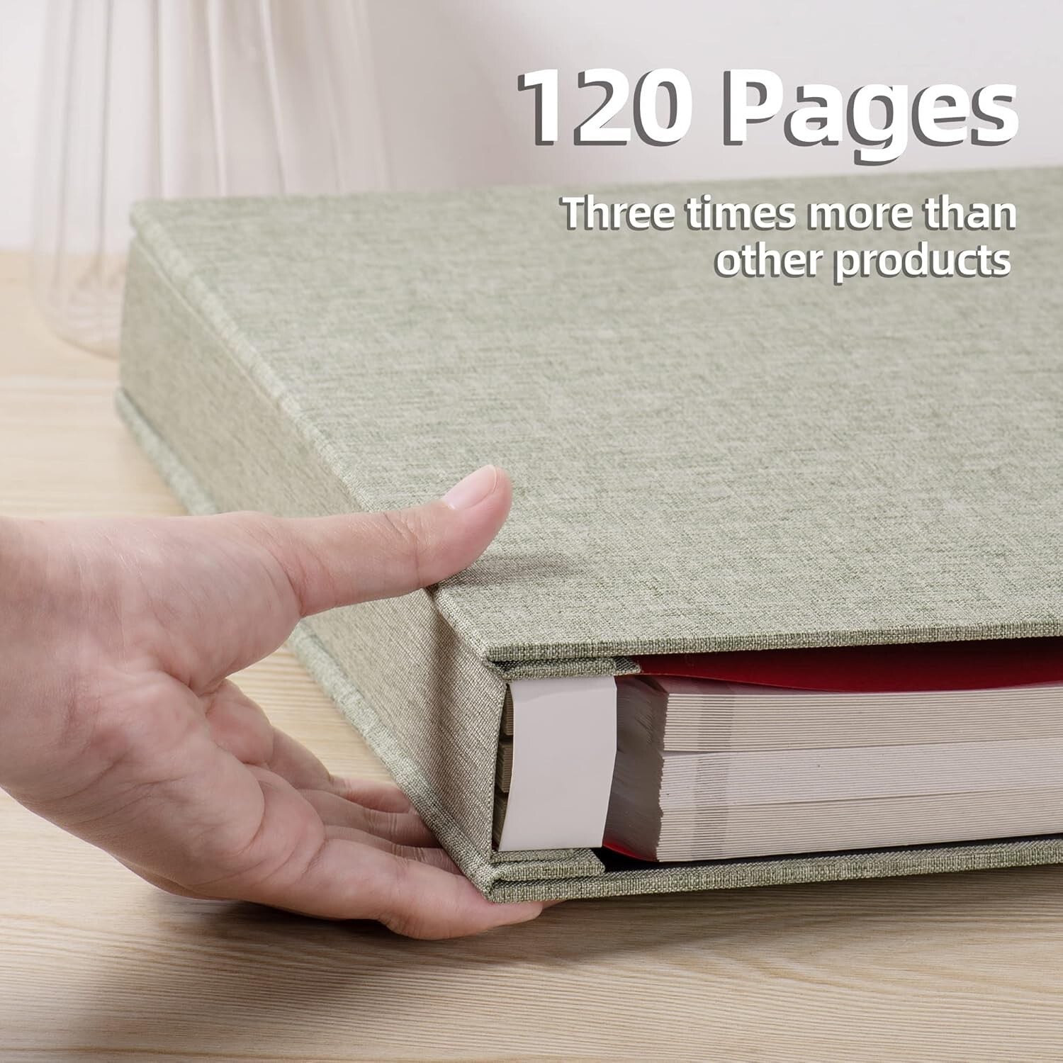 Elegant Linen Scrapbook Album - 4x6, 5x7, 8.5x11 Photos & 120 Sticky Pages