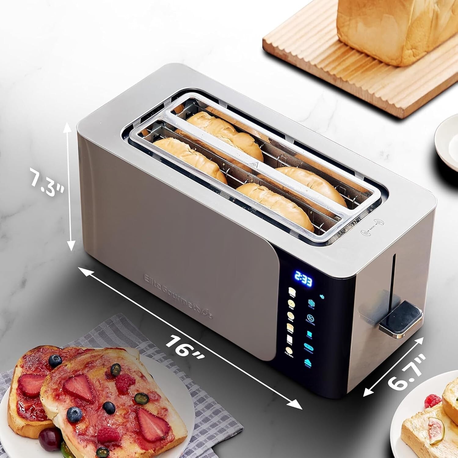 Advanced Stainless Steel Toaster - 4-Slice, Touchscreen, 6 Browning Settings