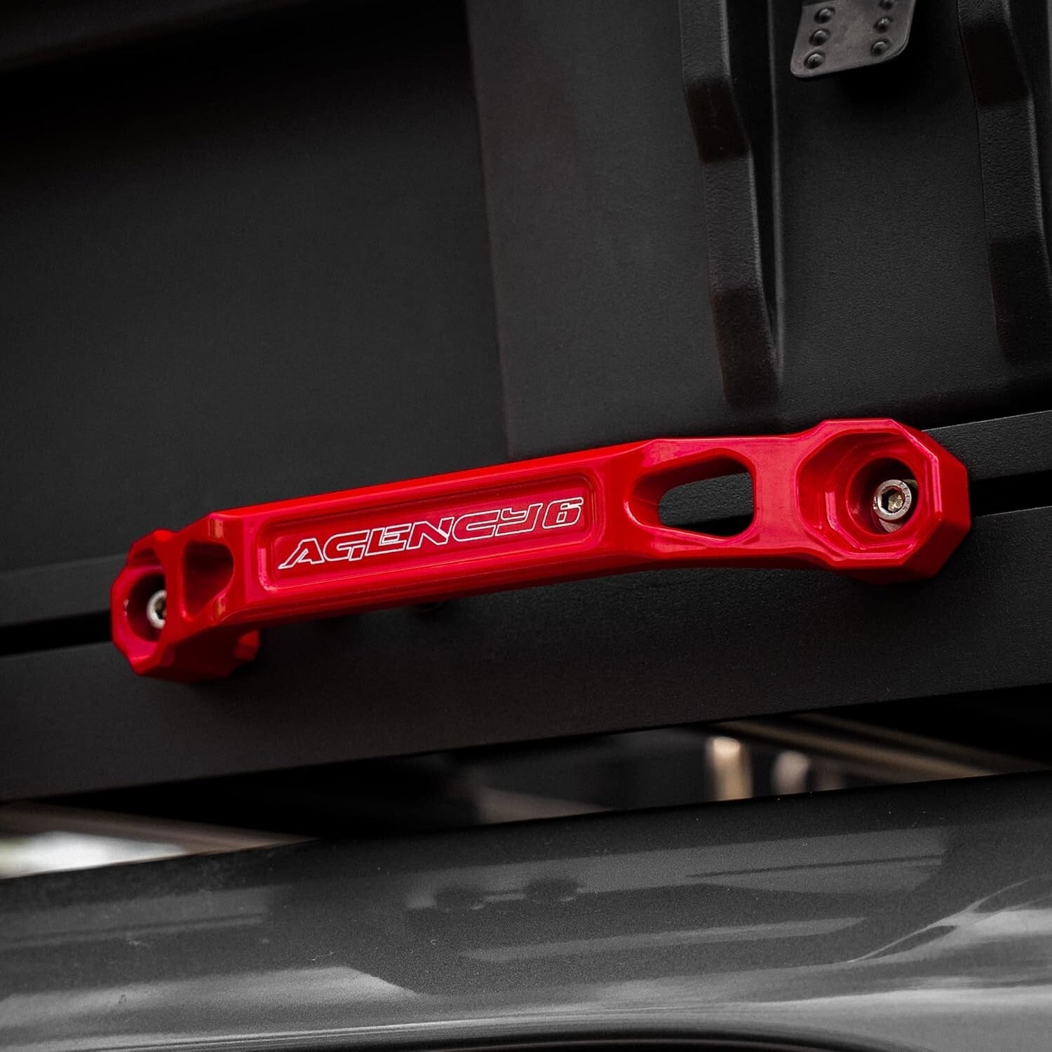 Universal Fit Offroad Grab Handles Pair - Durable Red Aluminum & Stainless Steel