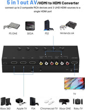 Load image into Gallery viewer, HDMI/AV Switcher with Remote Control - Plug &amp; Play for Gamers &amp; Movies