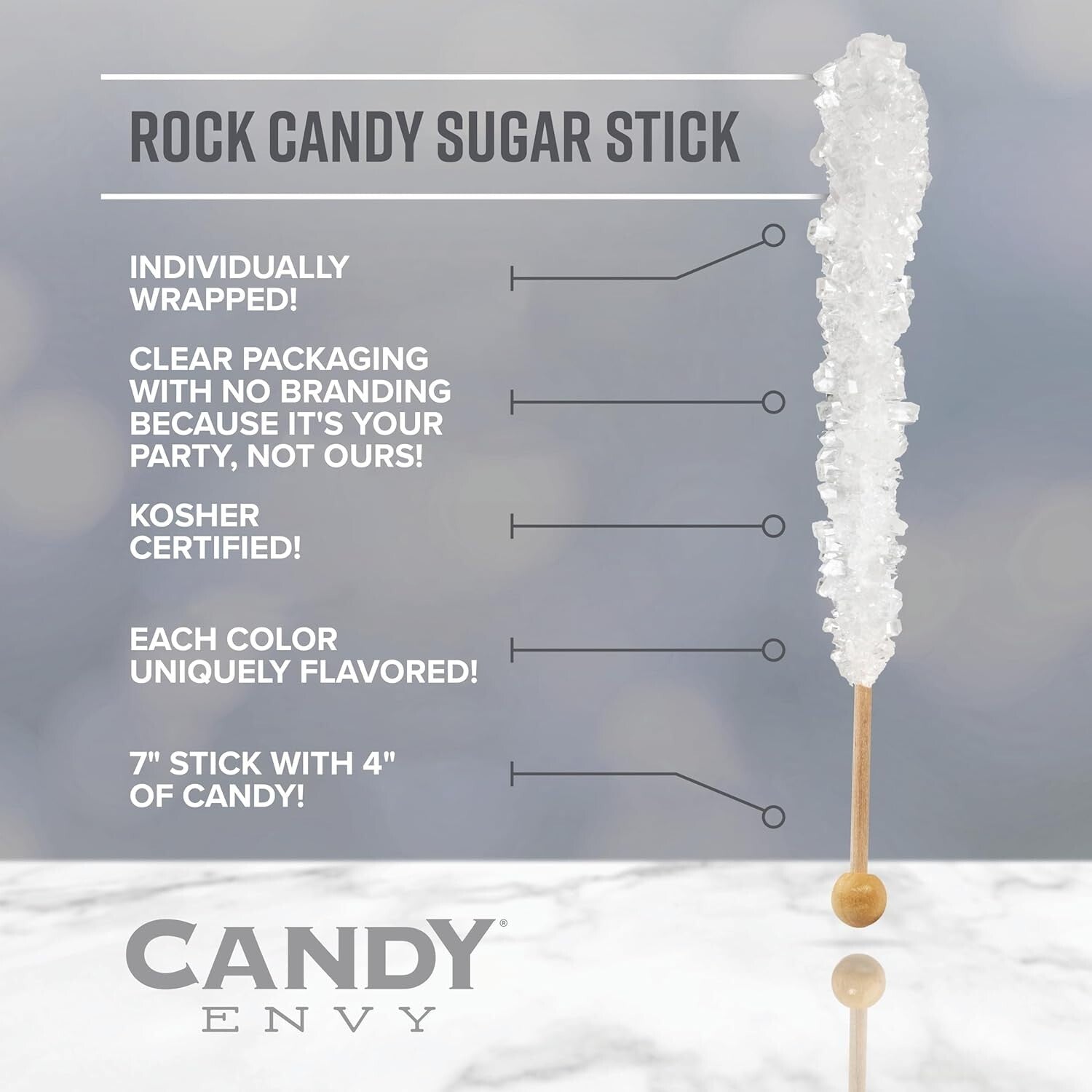 36 Candy Sugar Sticks with 4 Ice Queen Wands - Delightful Frozen Party Treats