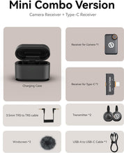 Load image into Gallery viewer, Professional Lavalier Microphone with App Control &amp; 2 Transmitters for Streaming
