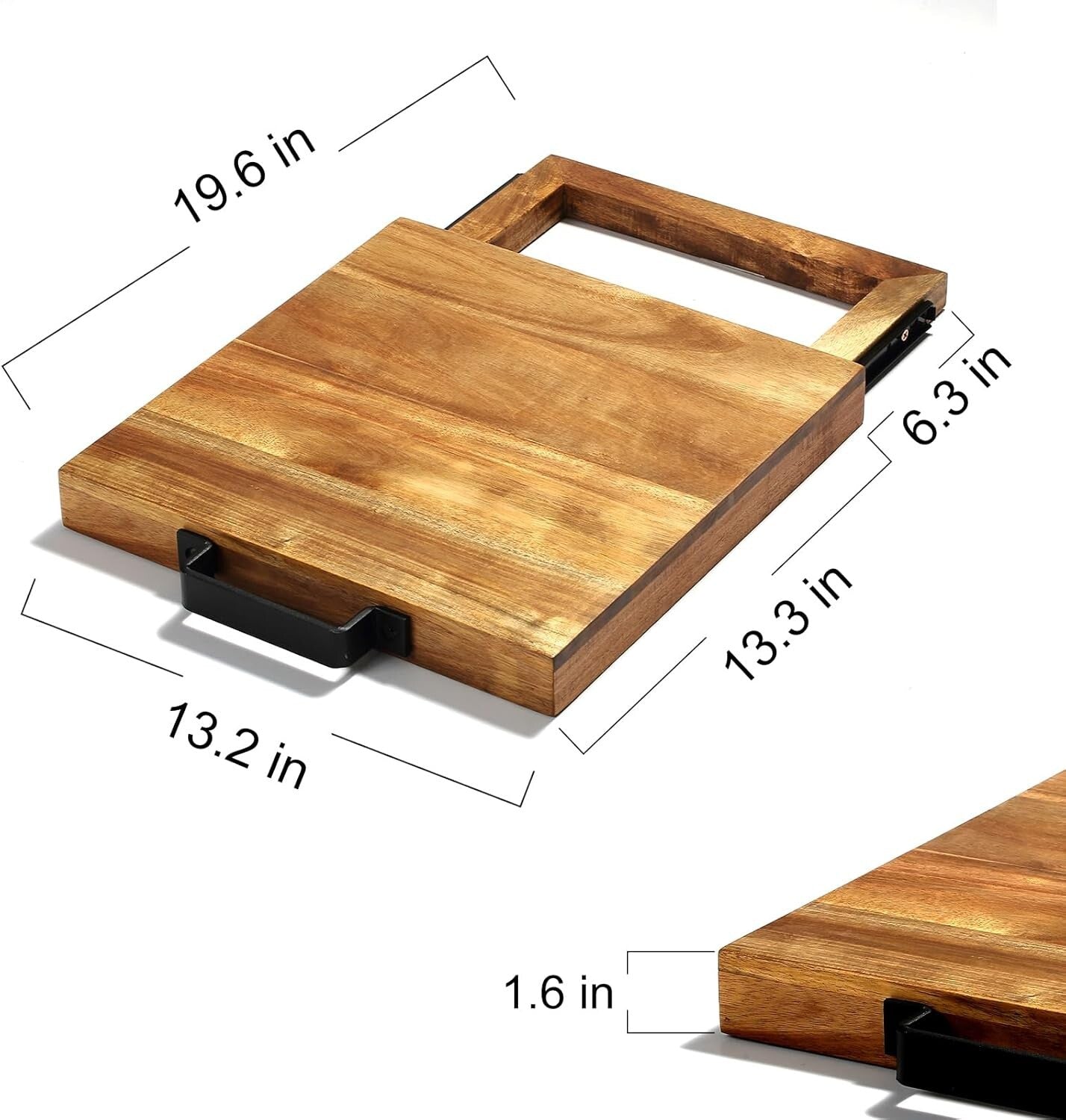 Effortless Acacia Wood Sliding Tray: Organize Your Kitchen Countertop Like a Pro