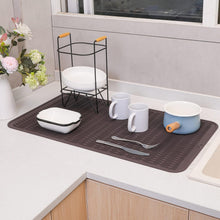 Load image into Gallery viewer, Multi-Functional Silicone Kitchen Mat - Dish Drying and Liner - Coffee Color