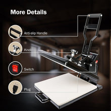 Load image into Gallery viewer, Powerful 1400W Digital Heat Press with Teflon Coated Plate for Custom Projects