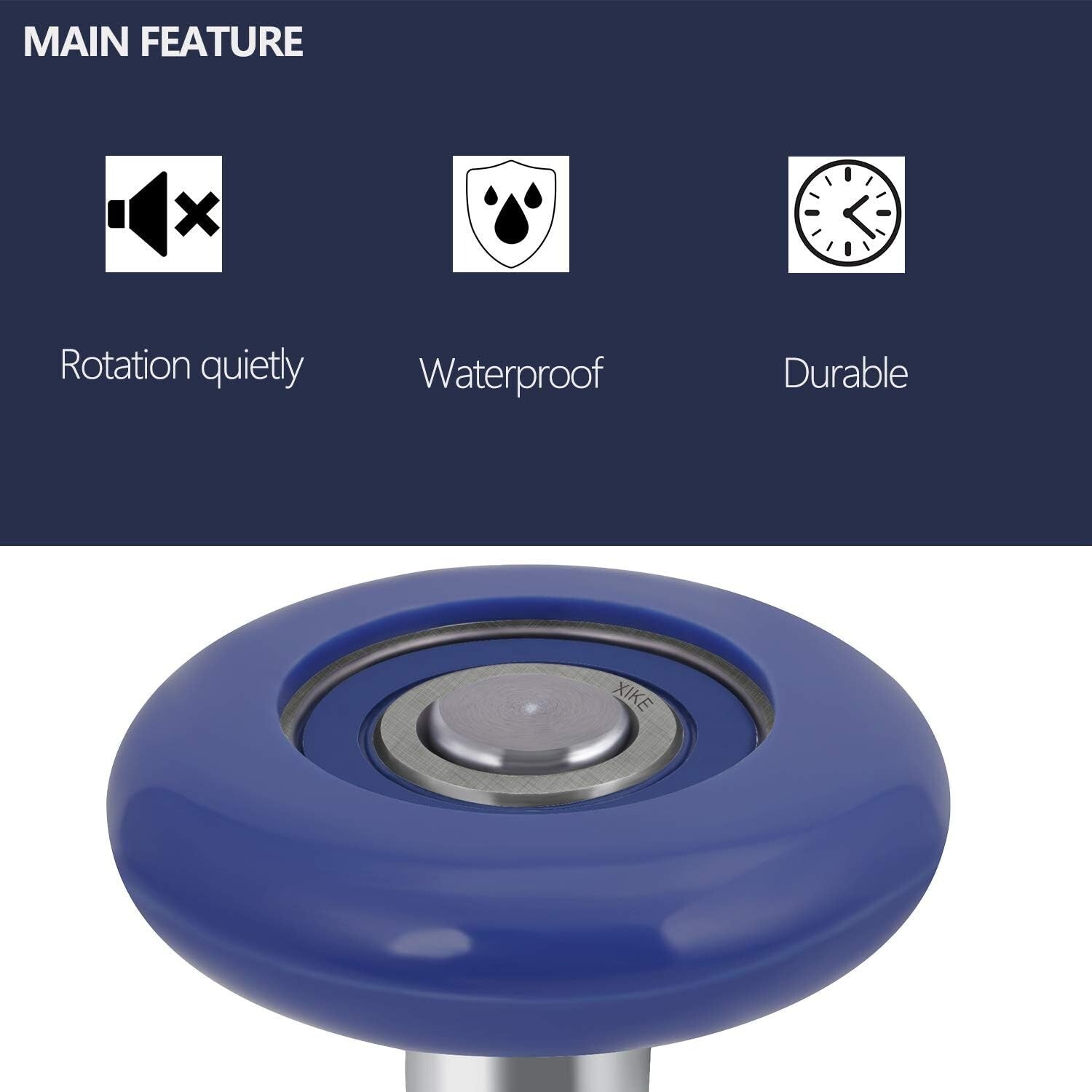 Expertly Manufactured 12 Pack Blue Nylon Garage Door Rollers - 3 Year Guarantee