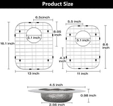 Load image into Gallery viewer, Multifunctional Stainless Steel Sink Rack Set - Draining Grids for Double Sinks