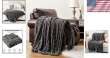 Load image into Gallery viewer, Soft and Stylish 50”x60” Faux Fur Throw Blanket - Elegant Design for All Seasons