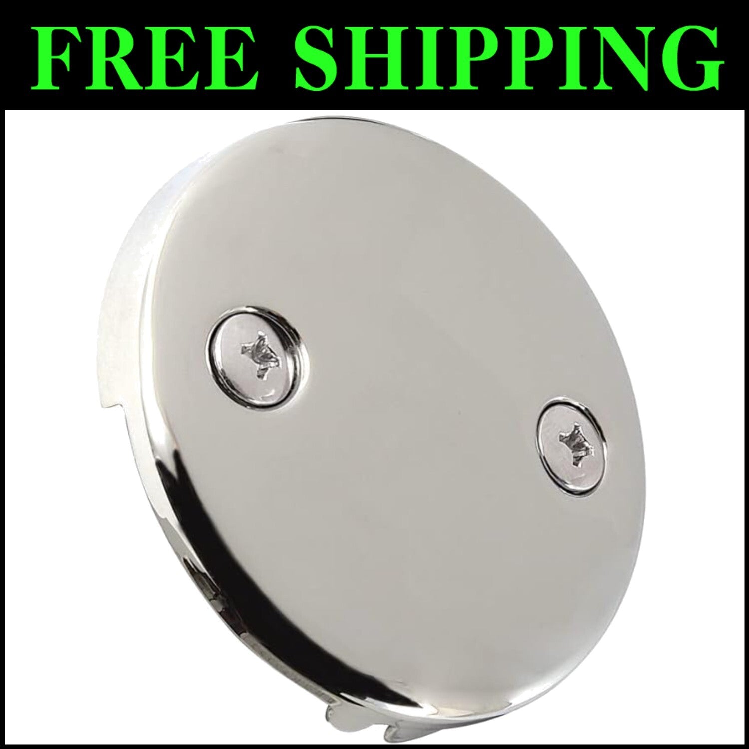 Modern Single Hole Bathtub Overflow Plate - Easy Installation in Polished Finish