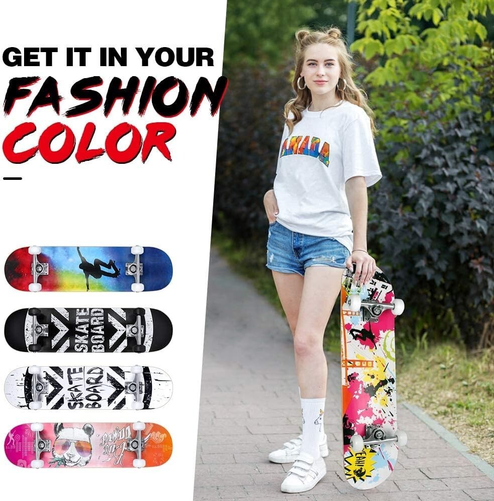 Dynamic 31 Inch Graffiti Skateboard - Non-Slip Deck & PU Wheels for Smooth Rides