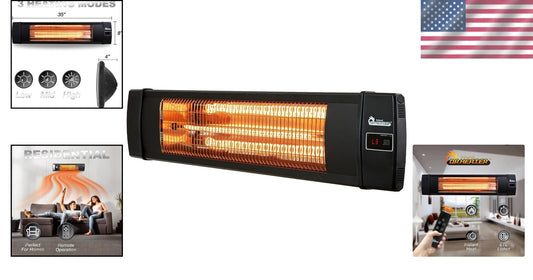 Dr Infrared 1500W Carbon Infrared Outdoor Heater - Wall & Ceiling Mount, Black