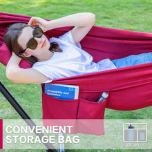 Load image into Gallery viewer, Portable Two-Person Hammock with Steel Stand - 450lb Capacity &amp; Cherry Color
