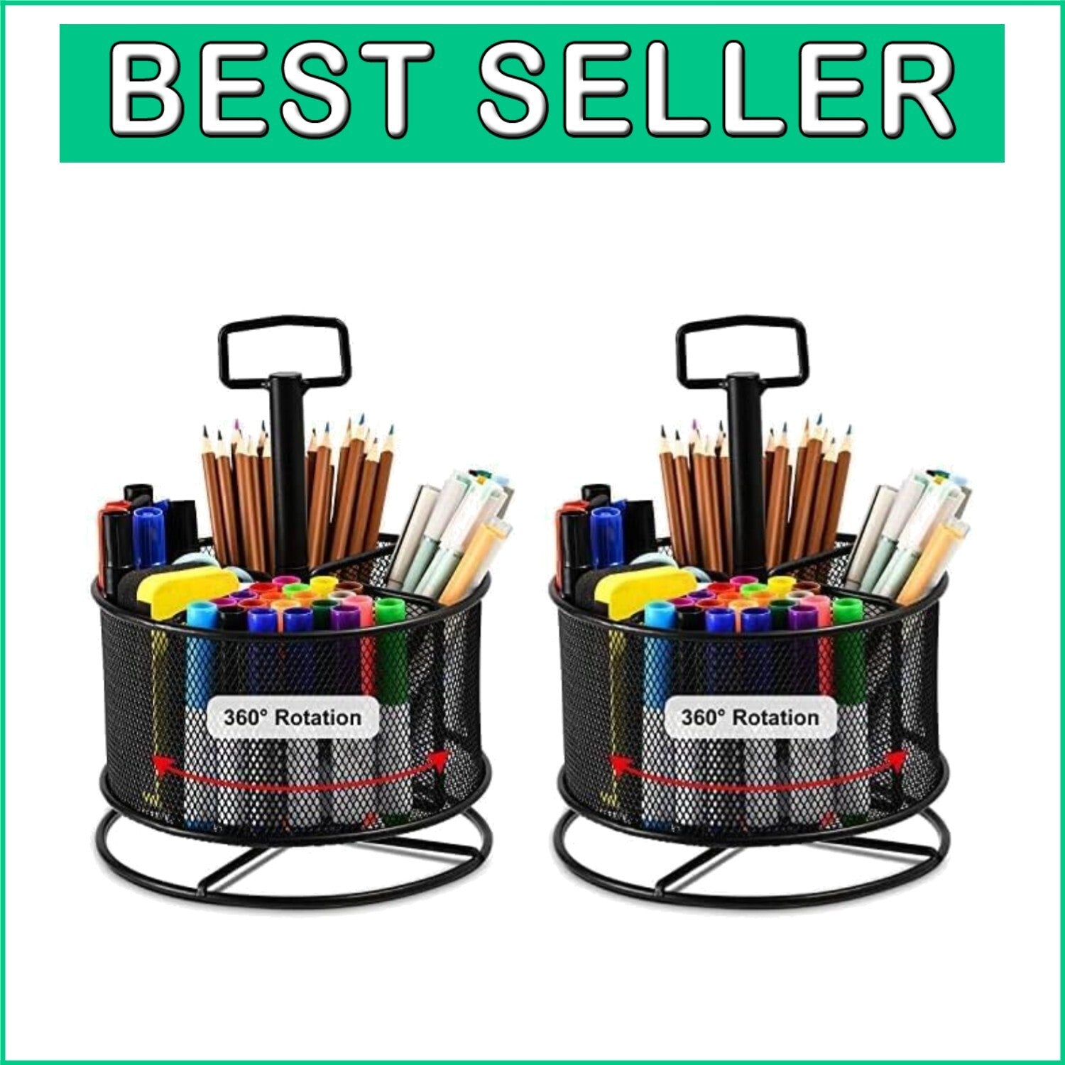 Versatile 360-Degree Desktop Organizer - Perfect for Stationery & Art Supplies