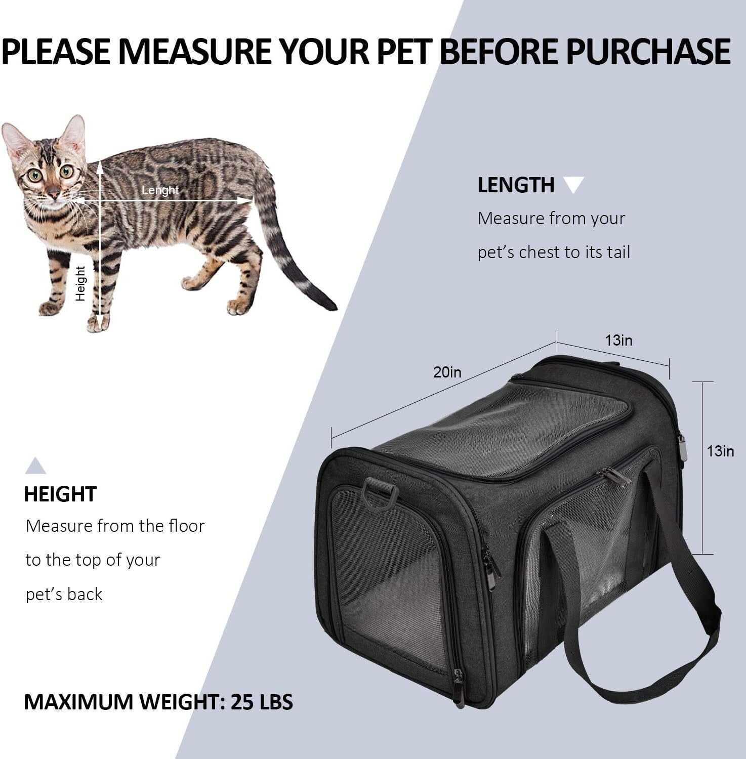 Durable Collapsible Pet Carrier for Cats and Small Dogs - Lightweight & Portable