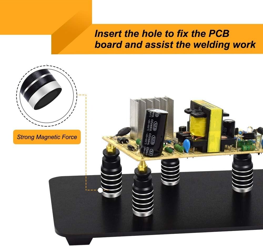 Versatile DIY Soldering Station: 5 Arms with Secure Alligator Clips and Holders