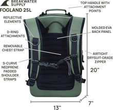 Load image into Gallery viewer, 25L Fogland Outdoor Waterproof Backpack with Airtight Zippers &amp; Laptop Sleeve