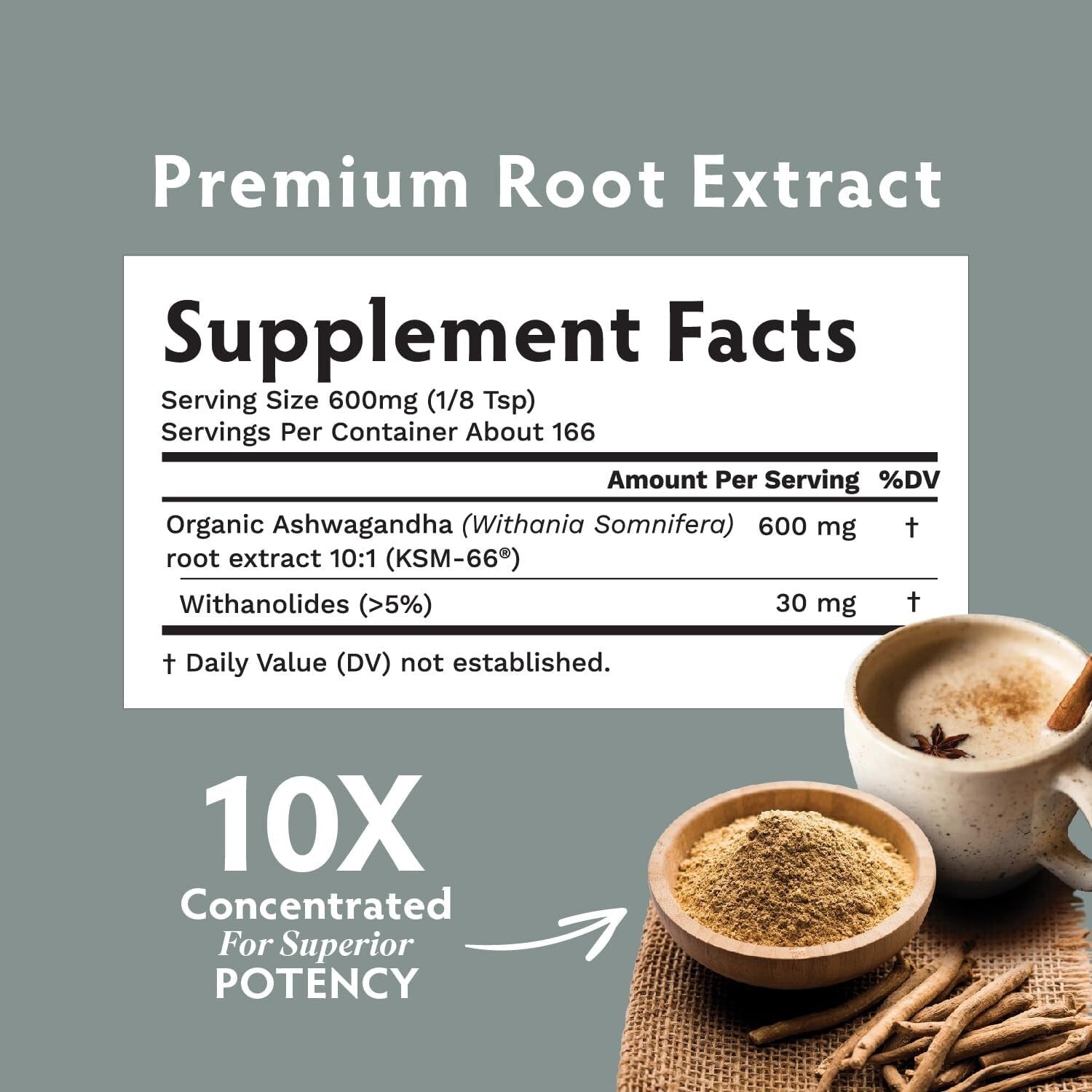 Organic Mood Support & Energy Boost - KSM-66 Ashwagandha Extract Powder 100g