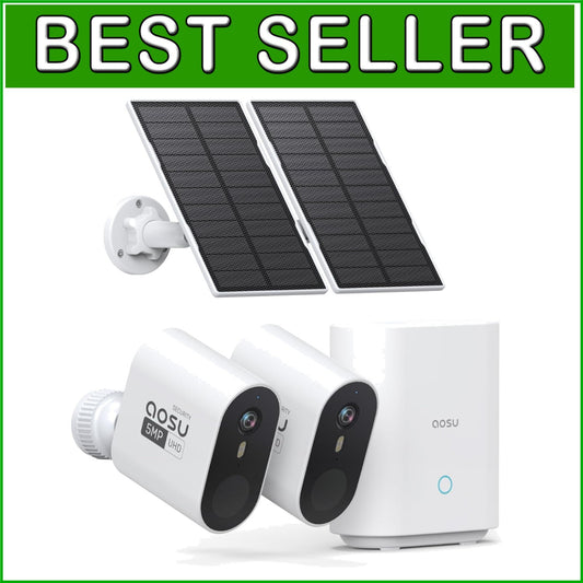 166° Ultra-Wide Angle Wireless Solar Security Cameras with Color Night Vision