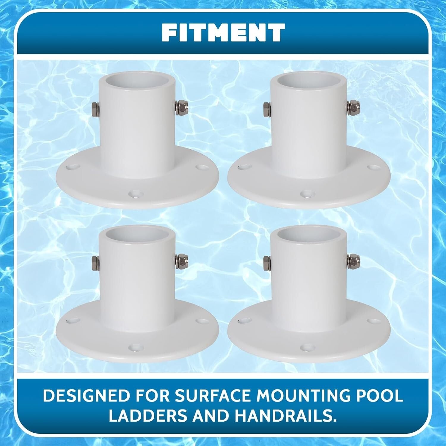 Durable Aluminum Pool Ladder Flange - 4 Pack, Lightweight & Weather Resistant