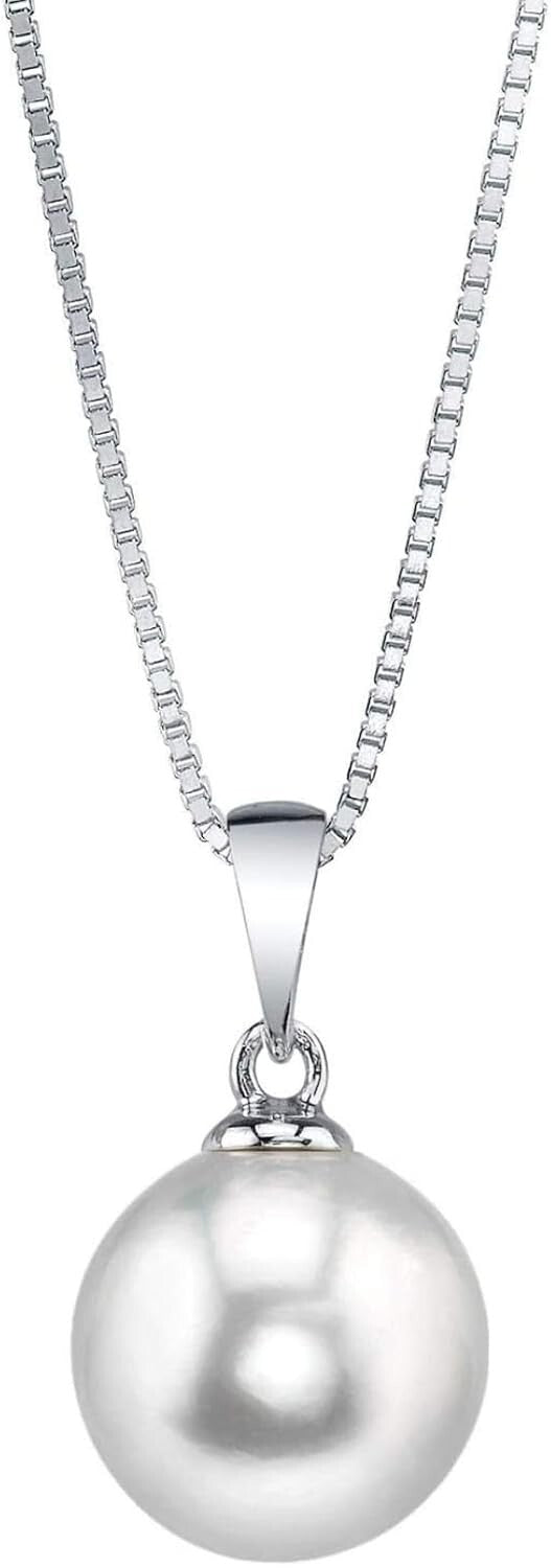 Elegant 8mm Cultured Pearl Necklace with 925 Sterling Silver - Gift-Ready Charm