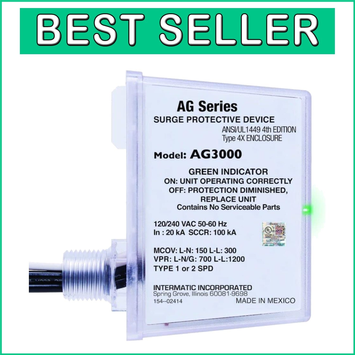 Durable 120/240 VAC Surge Protector for HVAC – Easy Installation & Long-Lasting