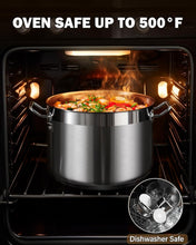 Load image into Gallery viewer, Versatile 8 Qt Stainless Steel Stockpot with Drip-Free Design - Induction Safe