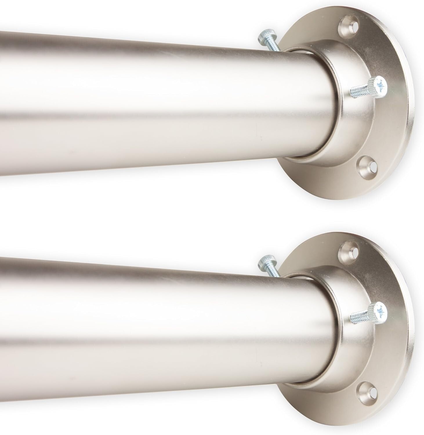 1.5" Heavy Duty Adjustable Closet Rod with Satin Nickel Finish - 48 to 84"