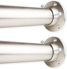 Load image into Gallery viewer, 1.5" Heavy Duty Adjustable Closet Rod with Satin Nickel Finish - 48 to 84"