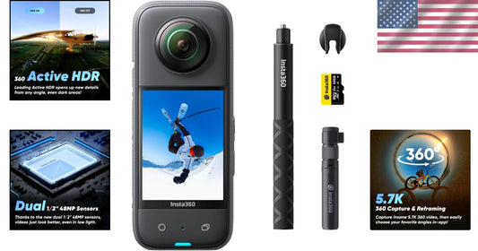 X3 Creator Kit: Dual 48MP Sensors and AI Editing - Ultimate 360 Capture