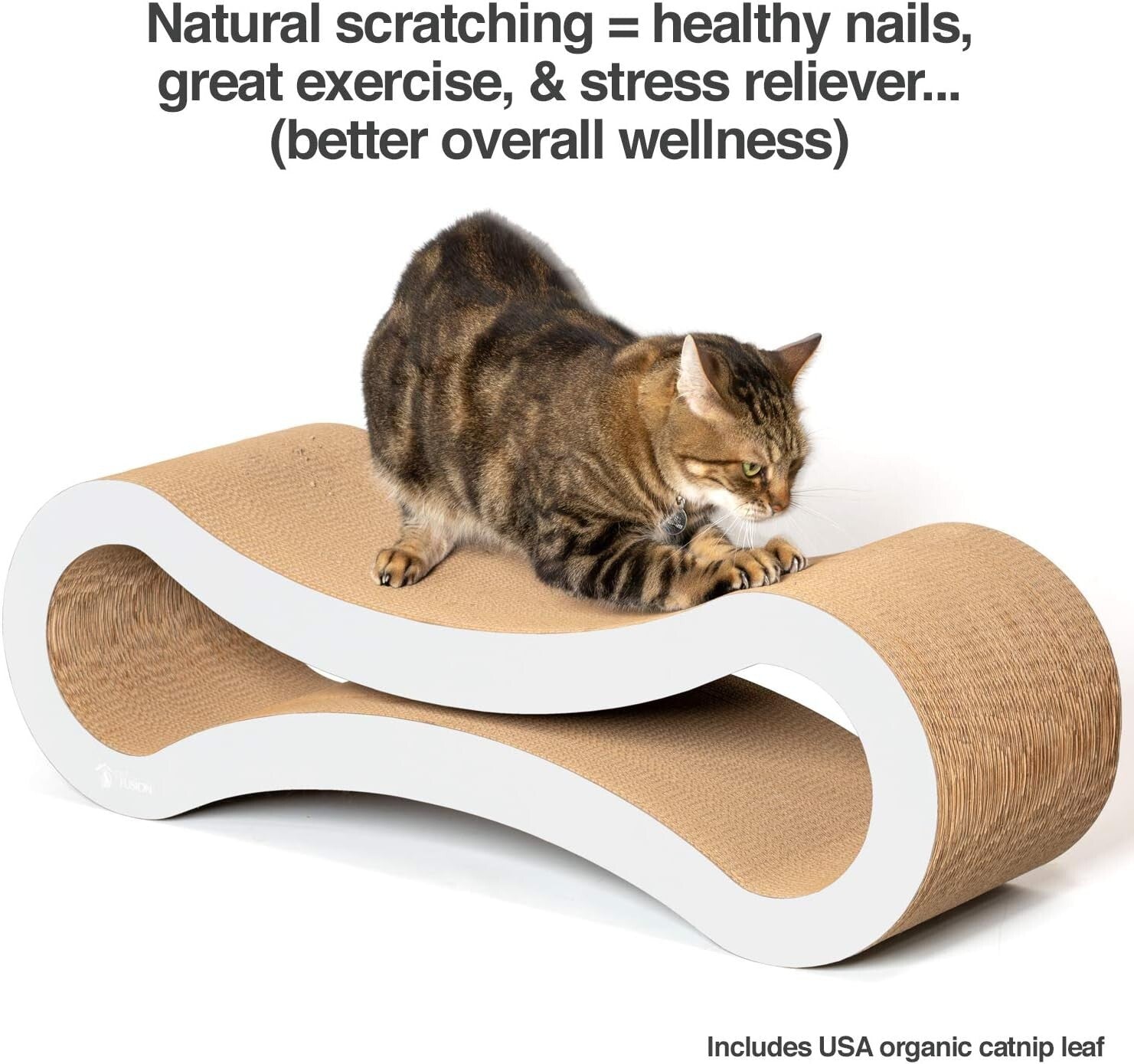 Reversible Cat Scratch Lounge with Organic Catnip - Stylish Eco-Friendly Design
